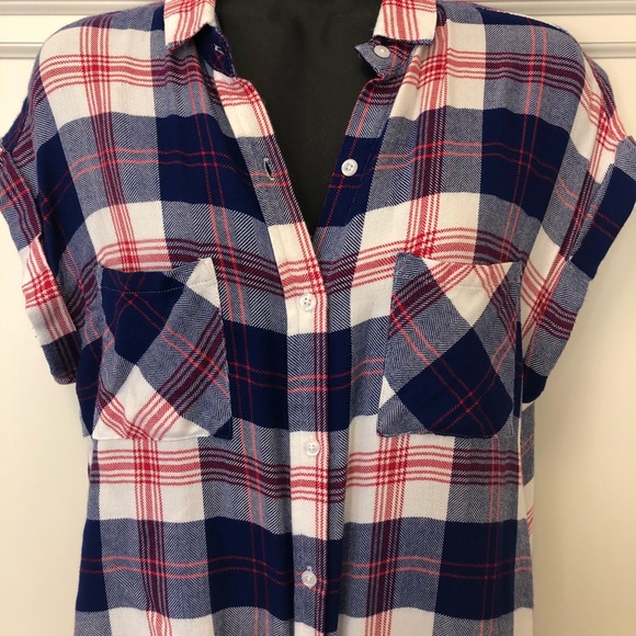 RAILS short sleeve flannel bottom Down, XS - Picture 2 of 3